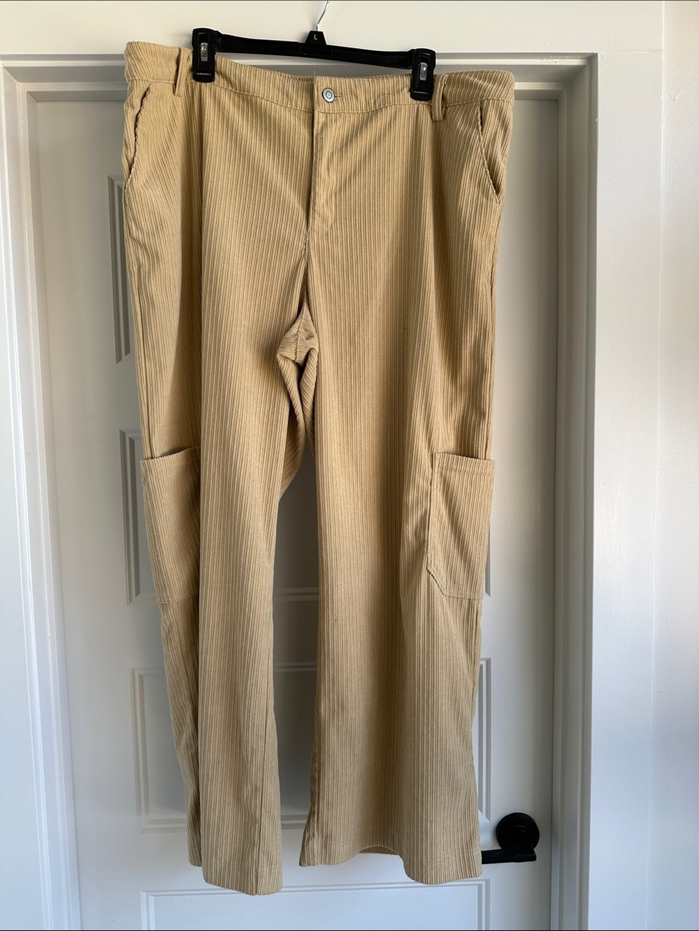 wild fable Ribbed Wide-Leg Cargo Pants in Beige